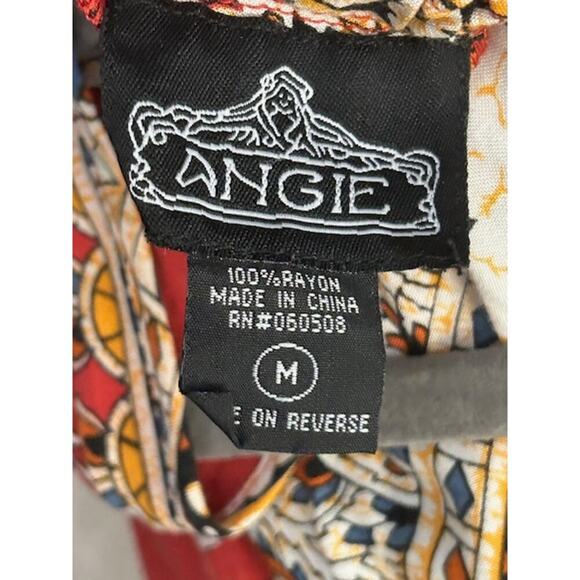 Angie Boho Maxi Dress Red Multicolor Print Sleeveless Size Medium - Picture 5 of 6